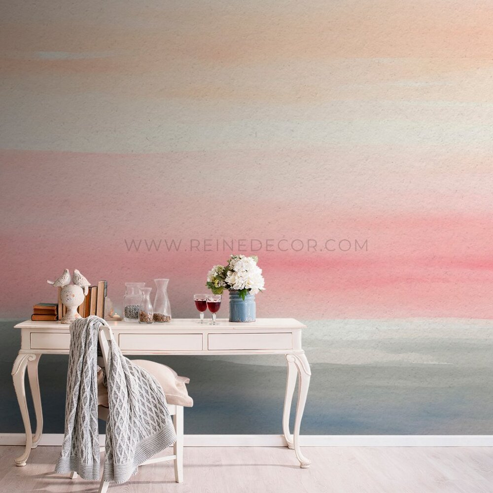 Pink and Blue Watercolor Wash Wallpaper | Soft Abstract Wallpaper